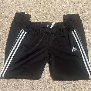 Adidas Black Joggers with White Stripes